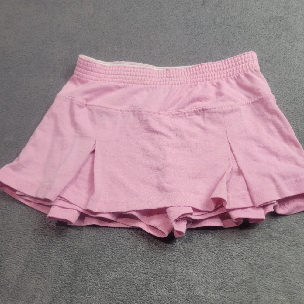 BCG Girls Pink Pleated Skort Size M 8/10 Elastic Waist Activewear Jersey‎ Knit
